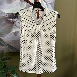 Tommy Hilfiger Twisted Knot-Neck Sleeveless Top Shell Polka Dot Medium NWOT